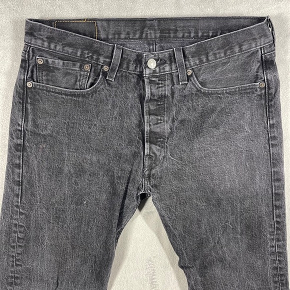 Levi's 501 Original Fit Jeans Men 33(32)x32(30) Black Straight Leg Button Fly - Picture 2 of 13